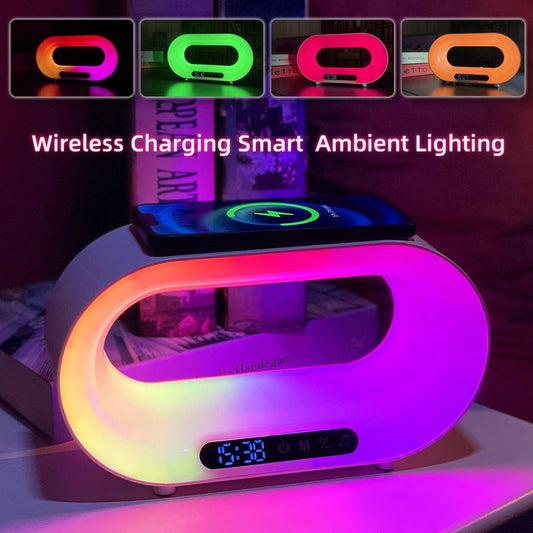 Multi-function 3 In 1 LED Night Light & Wireless Charger Alarm Clock